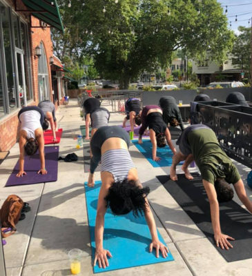 Yoga & Mimosa at La Crosta