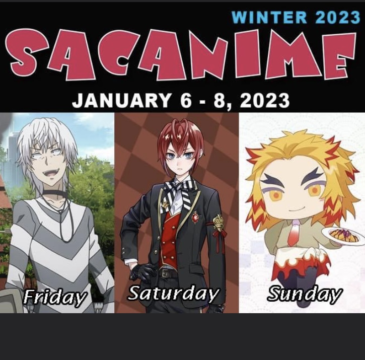 SacAnime on Twitter Hello We are a few days away from SacAnime Spring at  the Roebbelen Center in Roseville Please head to our website for our most  updated schedule guest list and