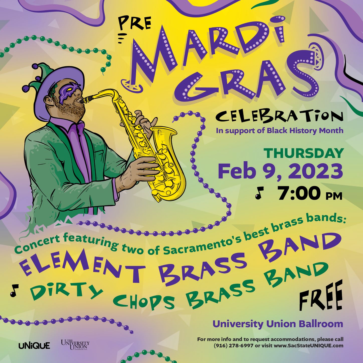 Pre-Mardi Gras Concert feat. Element Brass Band & Dirty Chops Brass Band