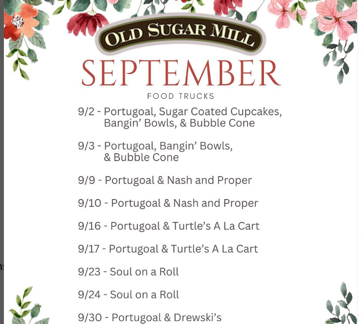September food trucks @ Old Sugar Mill