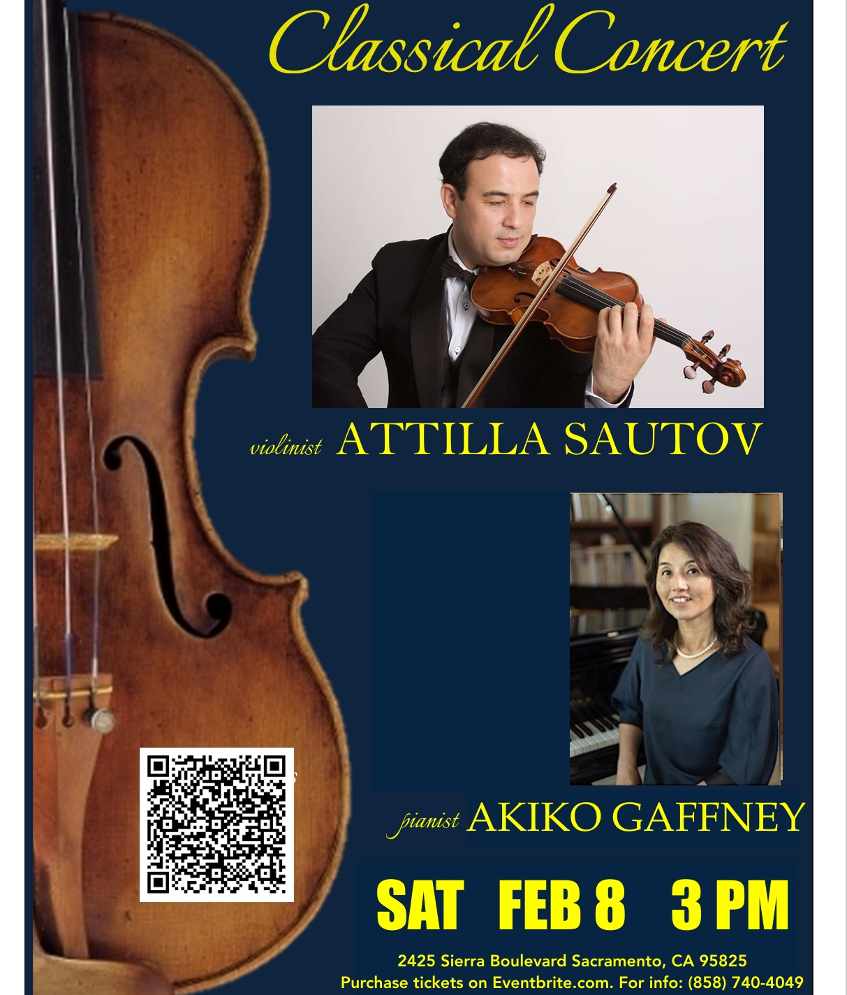 Violinist Attilla Sautov & pianist Akiko Gaffney