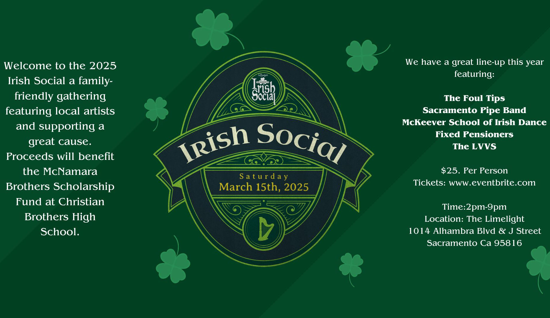Annual Irish Social @ Limelight