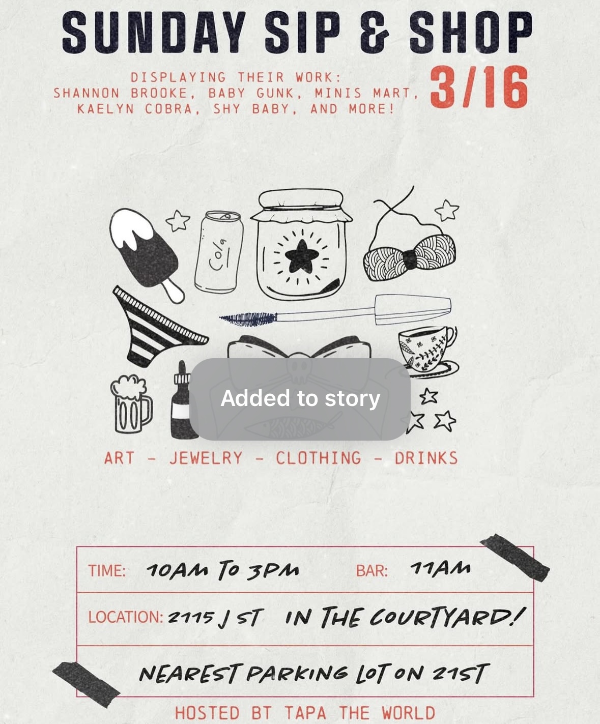 Sunday Sip & Shop @ Tapa the World courtyard