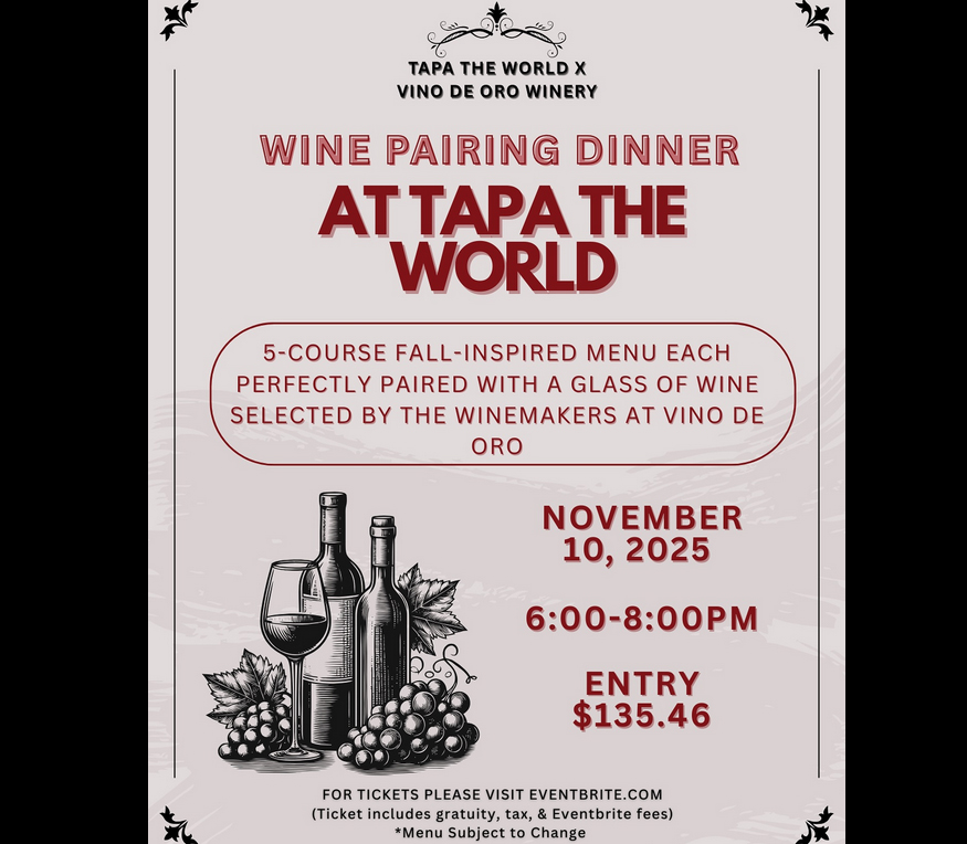 5-course Wine Dinner @ Tapa the World