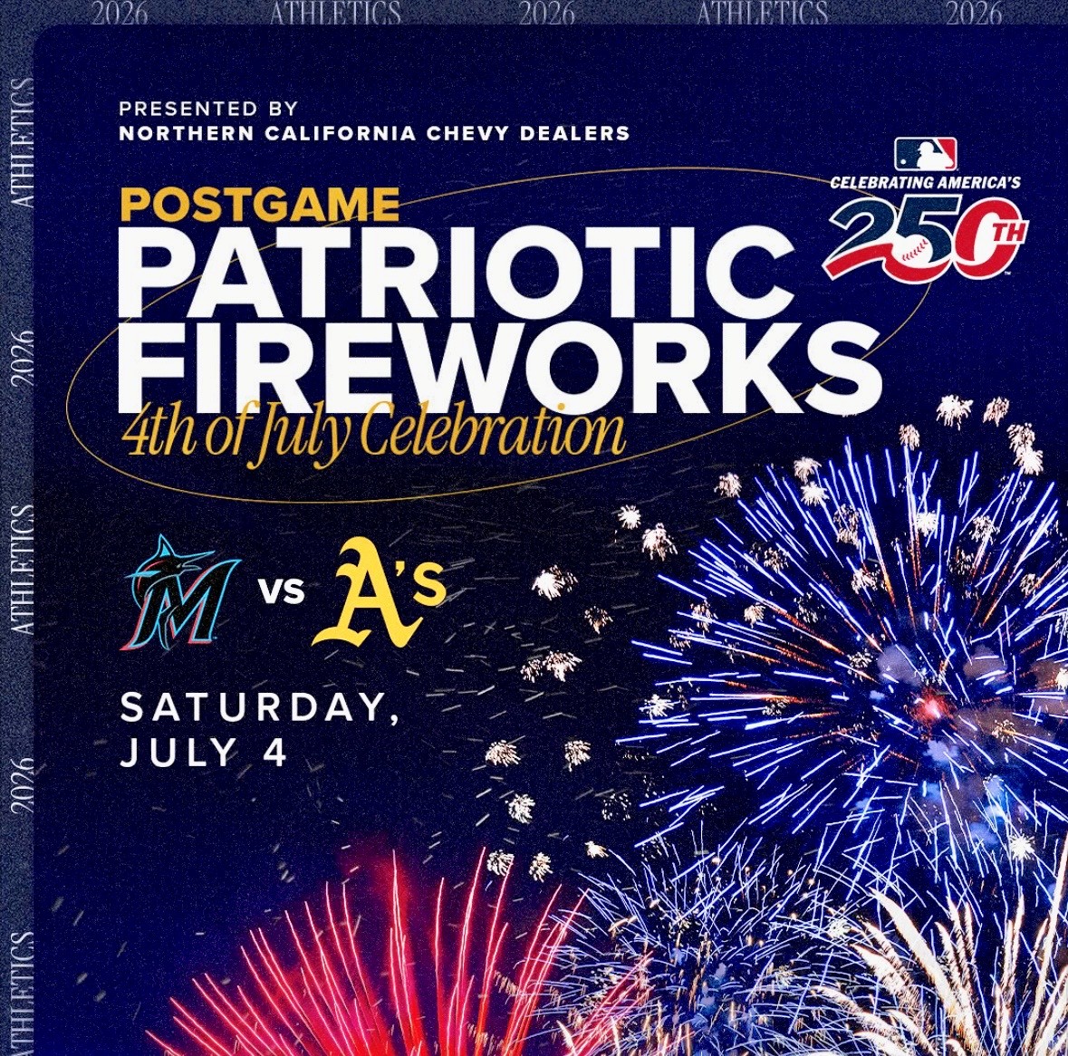 July 4th game: Athletics vs Marlins / Patriotic Fireworks